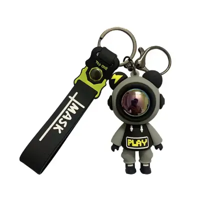 Picture of Astronaut Bears Key Chains Ring Fashion Cute Animal Bag Key ring Holder for Motor Bike Car Accessories Gift