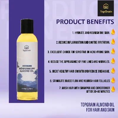Picture of TopGrain Almond Oil for Hair and Skin-120 ML