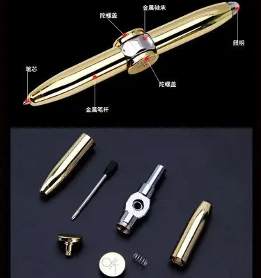 Picture of LED Spinning Pen Ball Gyro Pen Fidget Spinner Hand Top Glow In Dark Light EDC Stress Relief Toys Uses: writing, lighting, gyro, decompression toys