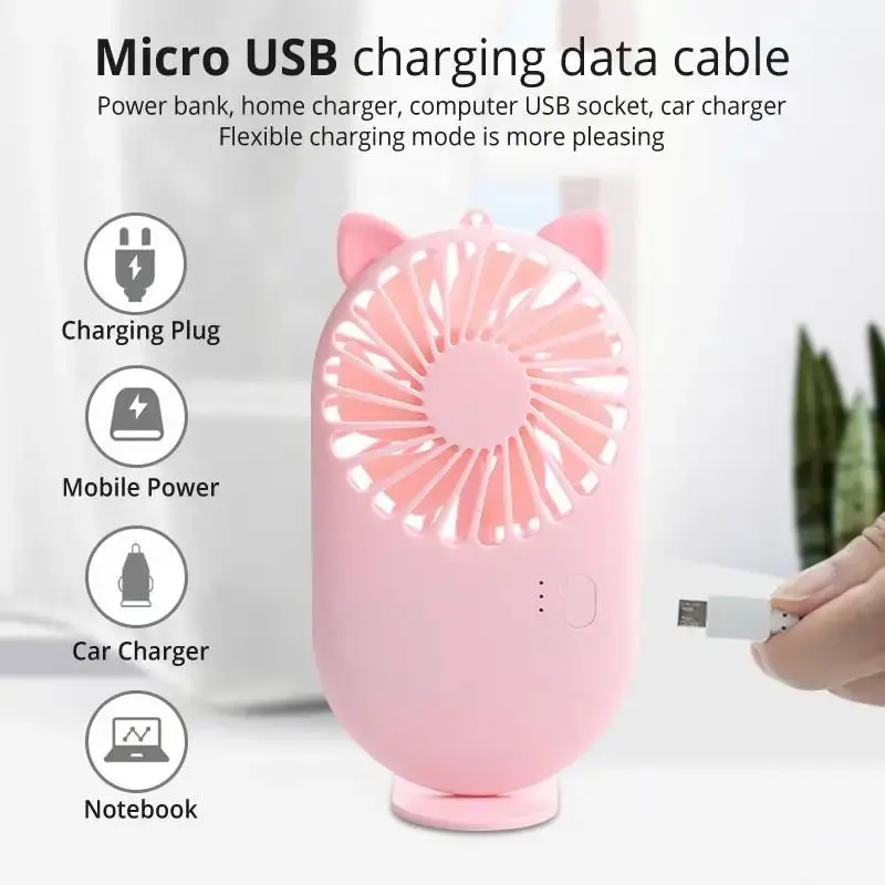 Picture of Mini Portable Pocket Fan Cool Air Hand Held Travel Cooler Cooling Mini Fans Power By USB Charging Office Outdoor Home Mini Fan