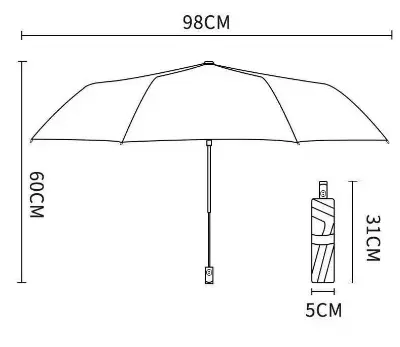 Picture of 10Ribs Windproof Automatic Smart High Quality Umbrella Rain 3Fold Portable Long Handle Business Umbrellas Outdoor Travel Camping