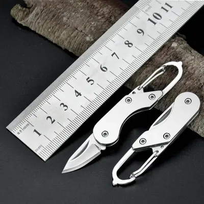 Picture of Outdoor Camping Supplies Stainless Steel Folding Mini Square Head Keychain Pendant Portable Pocket cutter