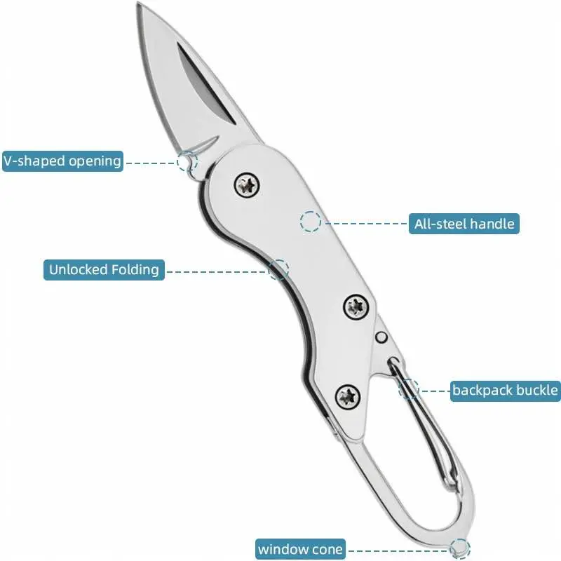 Picture of Outdoor Camping Supplies Stainless Steel Folding Mini Square Head Keychain Pendant Portable Pocket cutter