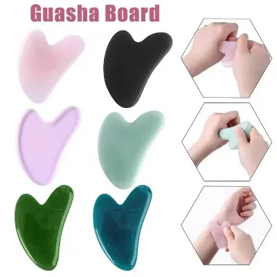 Picture of 1Pcs Guasha Scraping Massage Scraper Face Massager Acupuncture Beeswax Resin Gua Sha Board Acupoint Face Eye Care SPA Massage Tool