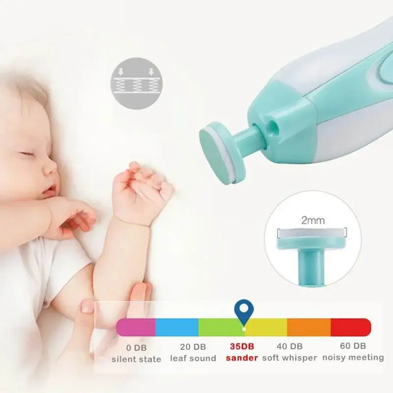 Picture of Baby Electric Nail Trimmer Kid Nail Polisher Tool Baby Care Multifunctional Fingernail Cutter Trimmer Infant Manicure Set