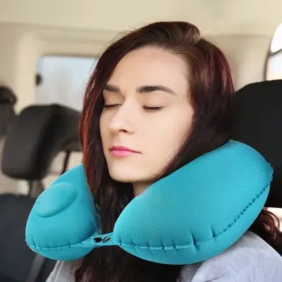 Picture of U-Shape Travel Pillow premium Air Inflatable Pillows Folding Press Type Neck Cushion