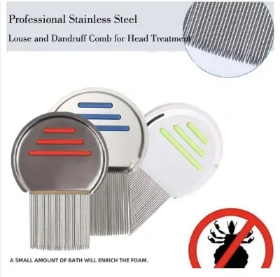 Picture of Cross-border hot selling 5-piece set of anti-dandruff comb stainless steel fine-tooth anti-dandruff comb anti-dandruff comb hollow tooth hairbrush scalp massage