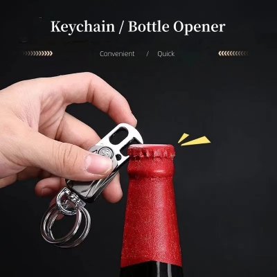 Picture of Metal Keychain Men's Pendant Personalized Men's Keychain with Fingertip Gyroscope Bottle Opener Keychain