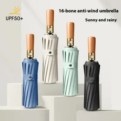 Picture of 16 Ribs High Quality  Automatic Umbrella Man and women Luxury  Umbrella for Car Business Big Umbrella Sun Rain Women Parasol Windproof Folding