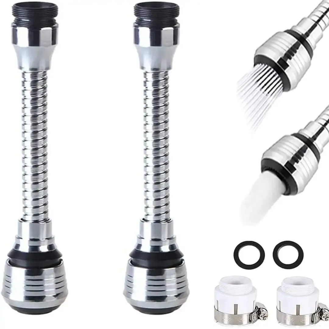 Picture of Rotate Faucet Extender Kitchen Faucet Extension Tubes, Water Saving Faucet Aerator Nozzle Filter Adapter, Sink Sprayer Attachment for Home Bathroom Kitchen