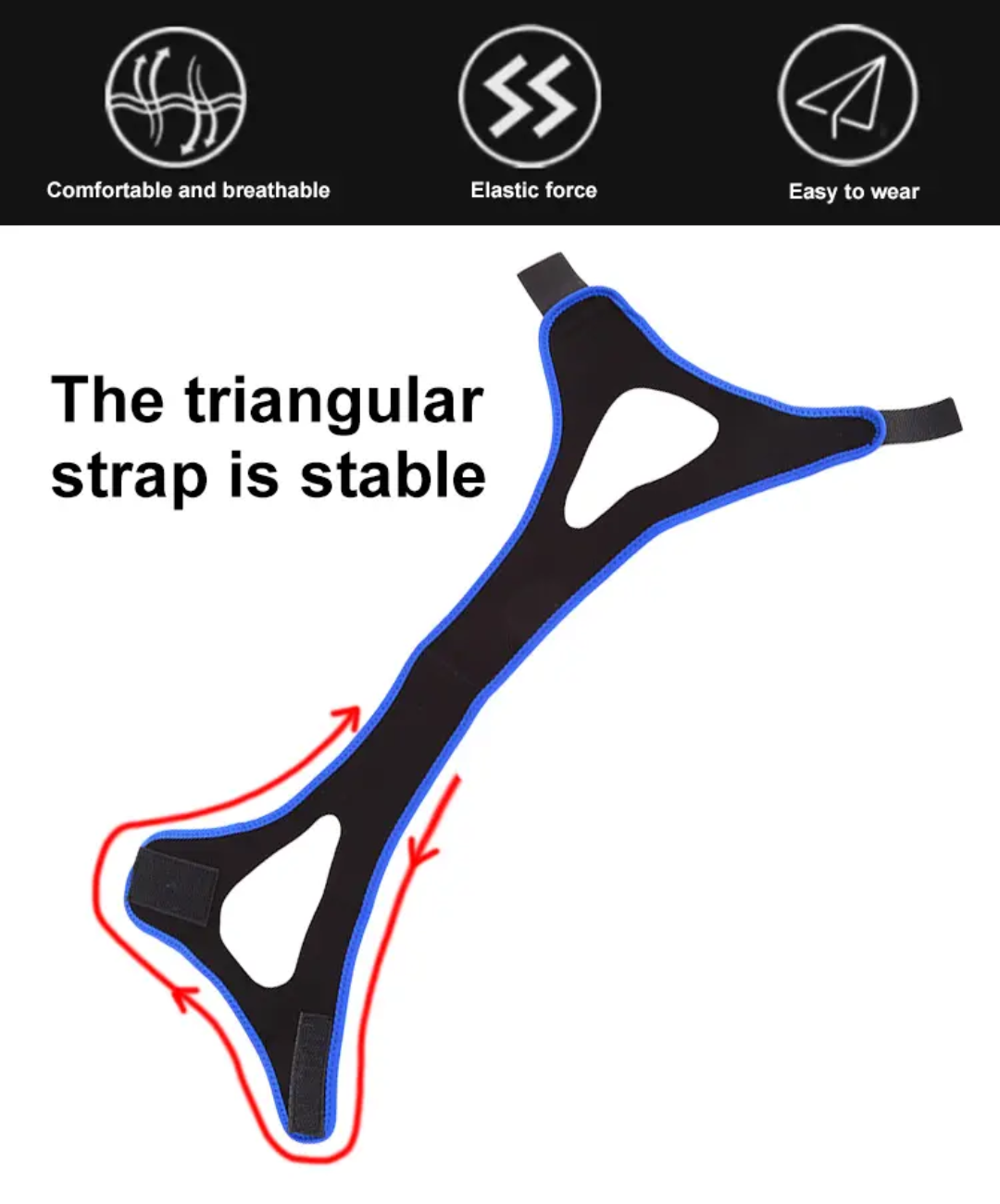 Picture of Adjustable Anti Snoring Chin Strap Apnea Sleep Device Anti Snore Sleep Stop Snoring Strap