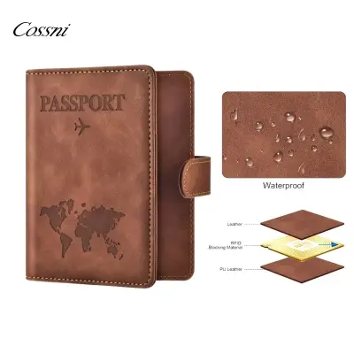 Picture of Premium PU Leather Wallet Men Passport Cover Case Factory Passport Holder RFID Blocking Passport Holder