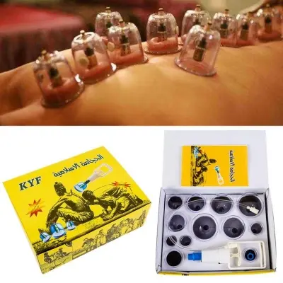 Picture of 12 Cups Vacuum Cuppers Fire Cupping Vacuum Massage Suction Cup Body Care Set