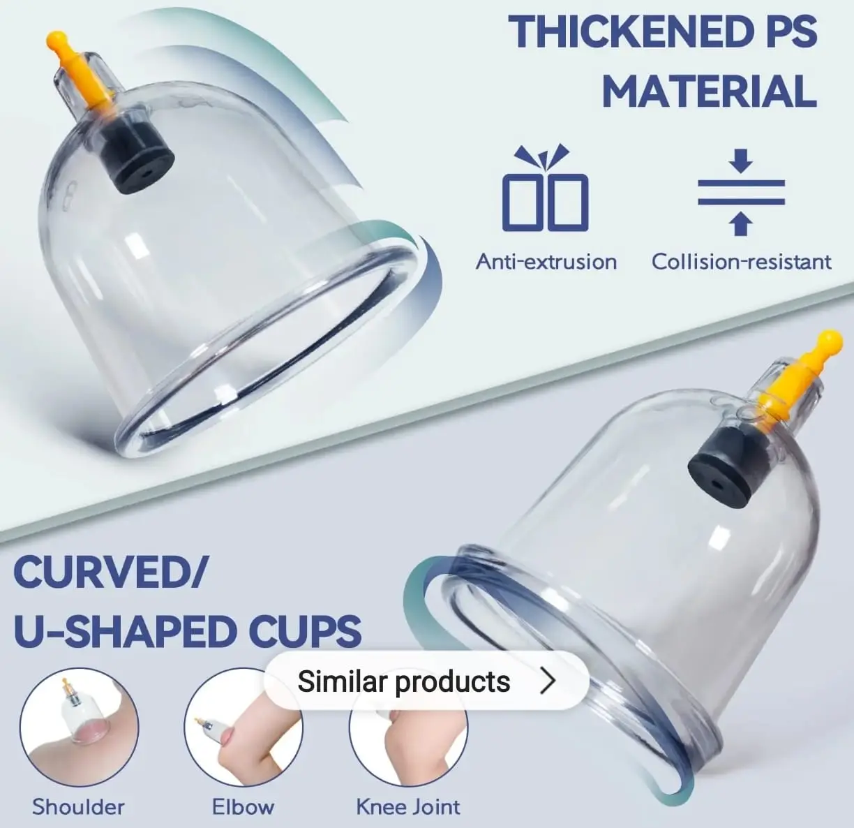 Picture of 12 Cups Vacuum Cuppers Fire Cupping Vacuum Massage Suction Cup Body Care Set