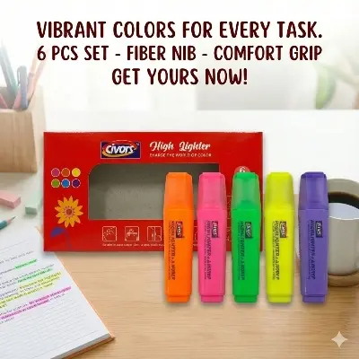Picture of Civors Mini Capsule Highlighters (Set of 6) - Cute Pill Shaped Marker Pens for Paper, Glass & Crafts (Kawaii Stationery)