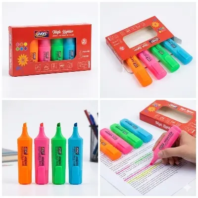 Picture of Civors Mini Capsule Highlighters (Set of 6) - Cute Pill Shaped Marker Pens for Paper, Glass & Crafts (Kawaii Stationery)