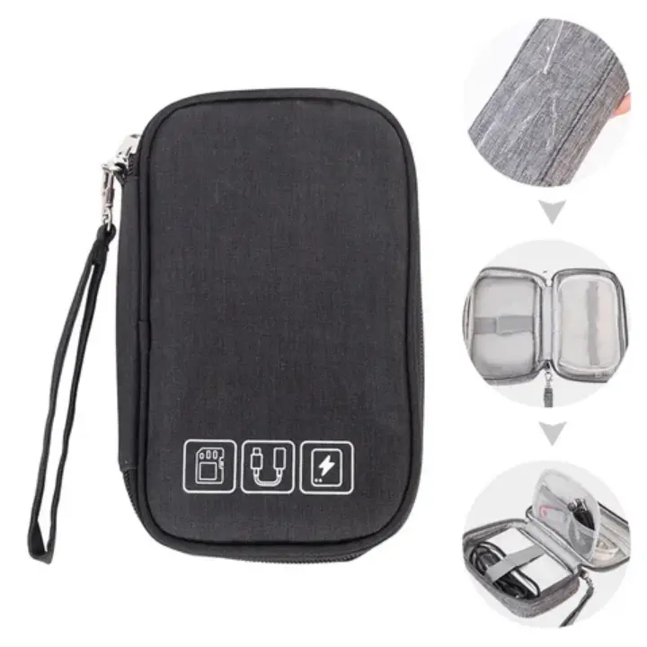Picture of 1 pcs Travel Mobile Electronics Gadget Bag Travel Organizer USB Cable Organizer power bank, mobile phone, Wires, Hard Drive, Pendrive