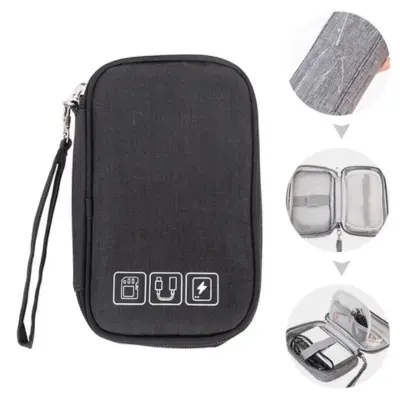 Picture of 1 pcs Travel Mobile Electronics Gadget Bag Travel Organizer USB Cable Organizer power bank, mobile phone, Wires, Hard Drive, Pendrive