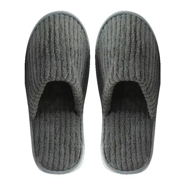 Picture of Home Slippers Grey Color coral velvet breathable and comfortable disposable hotel ...