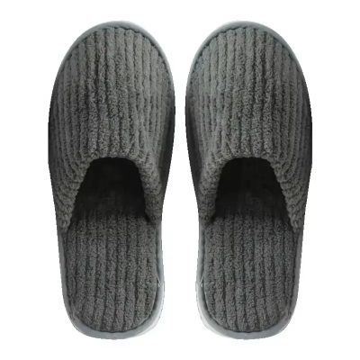 Picture of Home Slippers Grey Color coral velvet breathable and comfortable disposable hotel ...