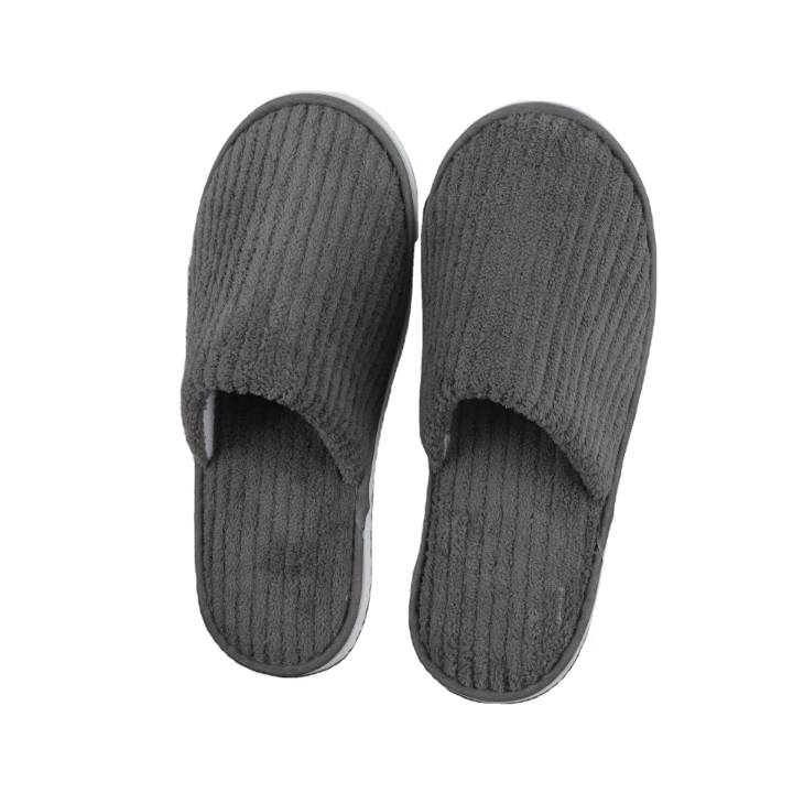 Picture of Home Slippers Grey Color coral velvet breathable and comfortable disposable hotel ...