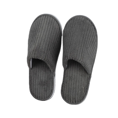 Picture of Home Slippers Grey Color coral velvet breathable and comfortable disposable hotel ...