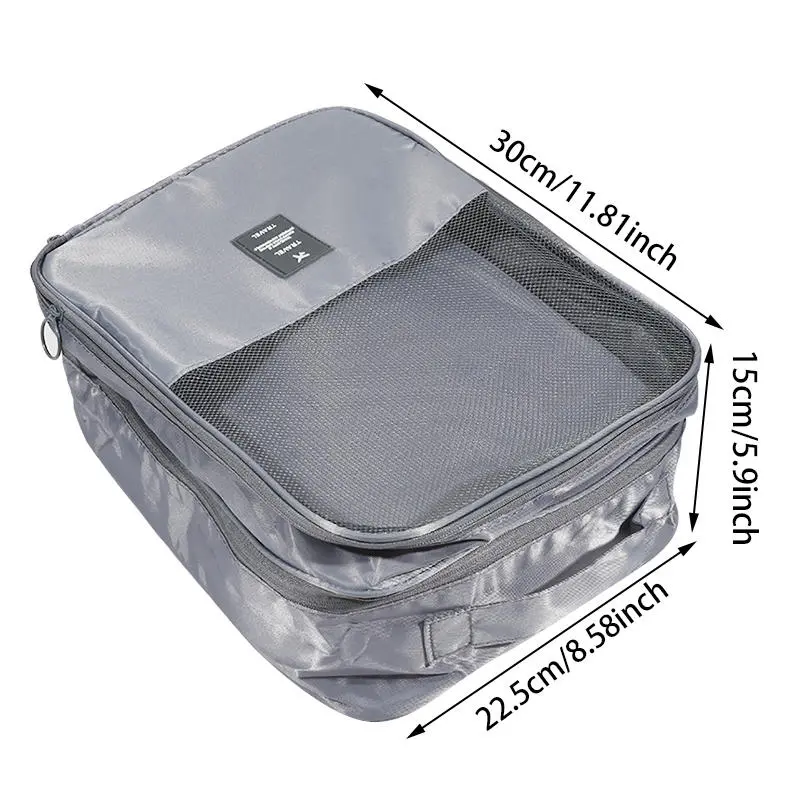 Picture of New Fashion Promotional Zipper Three Pairs Shoe Bag with Ladies Outdoor Shoes Matching Bags Portable Oxford Shoes Storage Bag