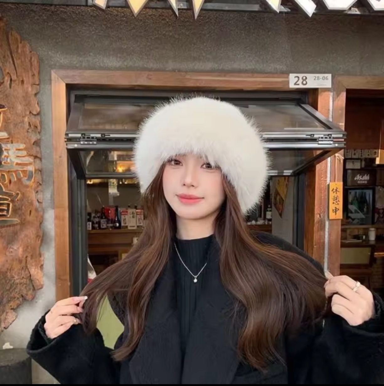 Picture of Autumn Winter Women's Plush Thickened Warm Bucket Hat Fashionable Versatile Beanie with Leopard Print Ear Protection