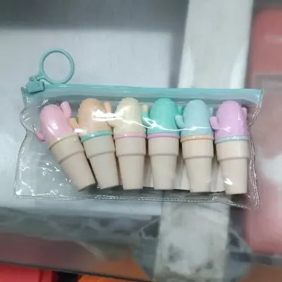 Picture of XYUEH Cactus Mini Highlighters (Set of 6) - Model XYH-3175 - Cute Capsule Marker Pens for School & Journaling