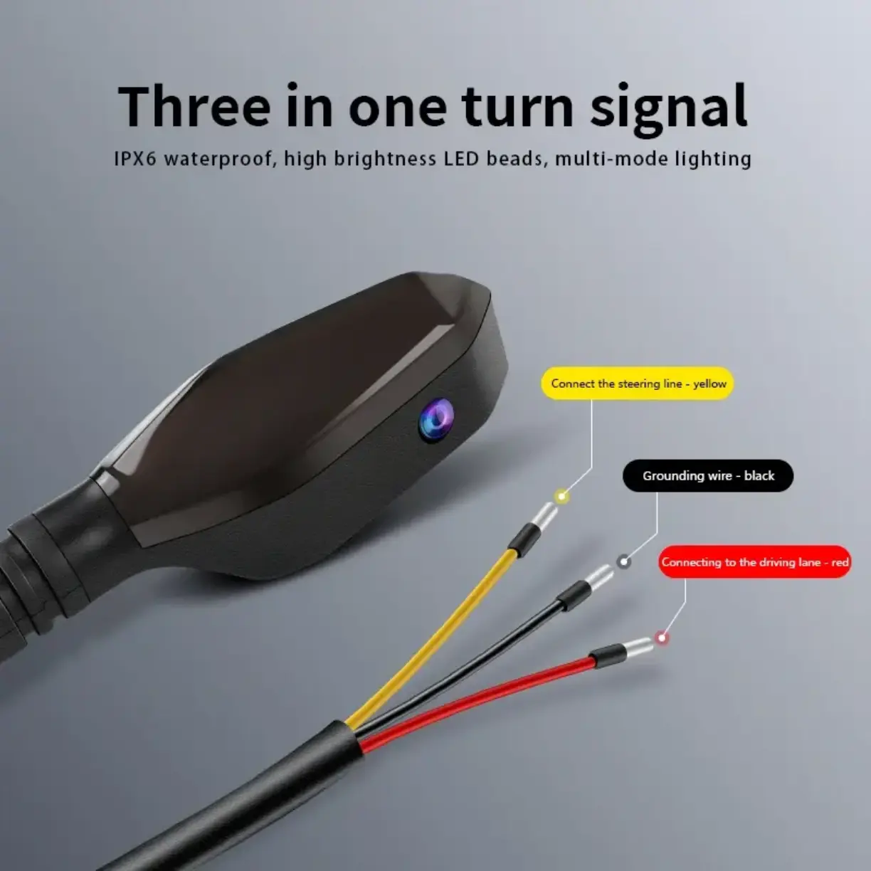 Picture of Universal Front Motorcycle Projection Turn Signal LED Lamp Sequential Flowing Flash Indicator Lights Running Light for