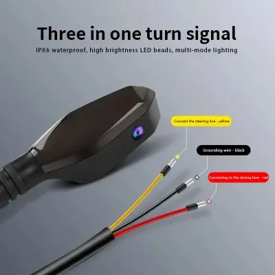 Picture of Universal Front Motorcycle Projection Turn Signal LED Lamp Sequential Flowing Flash Indicator Lights Running Light for
