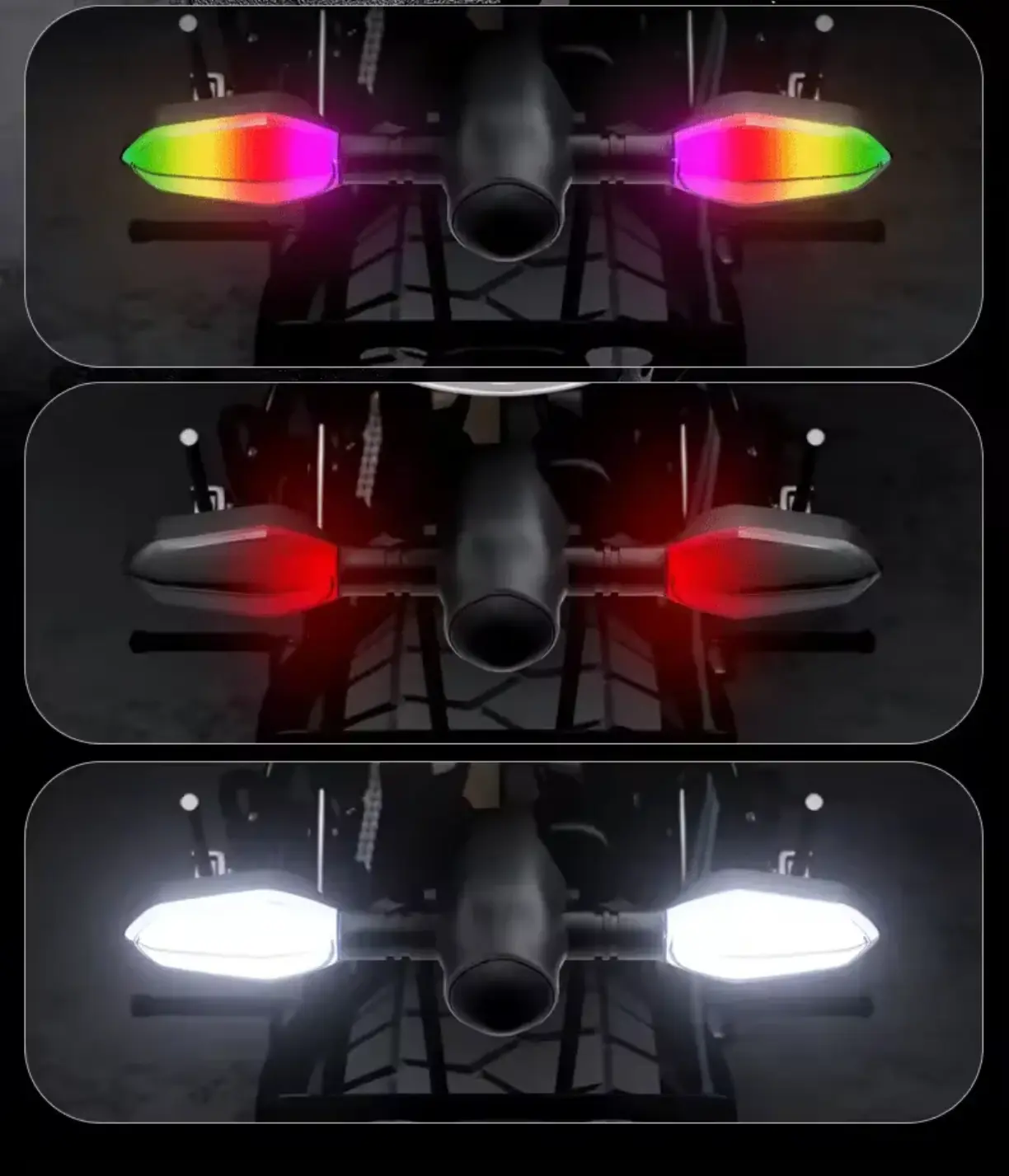 Picture of Universal Front Motorcycle Projection Turn Signal LED Lamp Sequential Flowing Flash Indicator Lights Running Light for