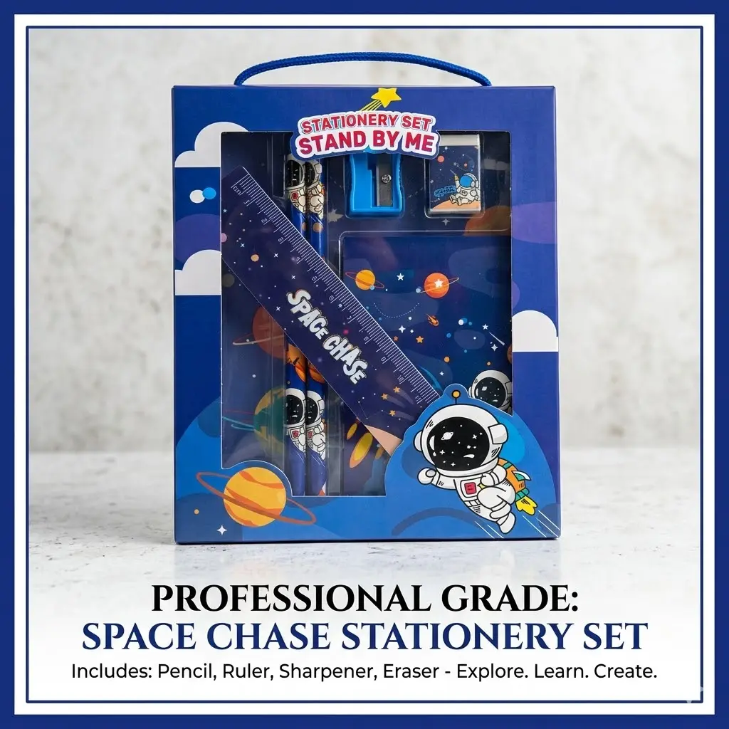 Picture of Kuromi Stationery Set - Stand By Me Series - Cute Purple Pencil Kit with Ruler, Eraser & Sharpener Cute Kuromi Pencil Set - Sanrio Theme School Supplies