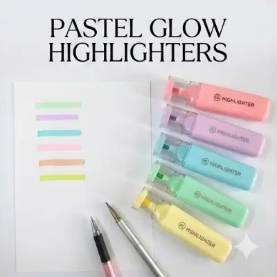 Picture of pace Capsule Pastel Highlighters(6 PIS) (Model A-8154) - Ergonomic Soft Chisel Tip Markers - No Bleed & Quick Dry-6 PIS