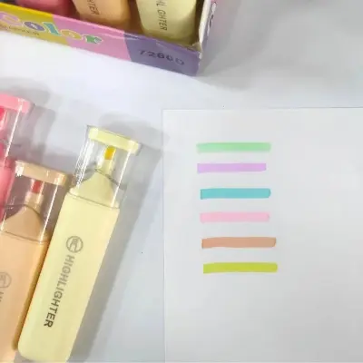 Picture of pace Capsule Pastel Highlighters(6 PIS) (Model A-8154) - Ergonomic Soft Chisel Tip Markers - No Bleed & Quick Dry-6 PIS