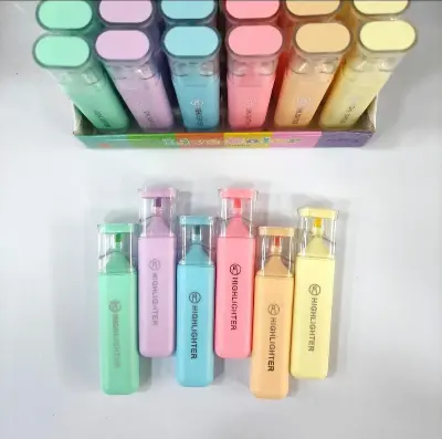 Picture of pace Capsule Pastel Highlighters(6 PIS) (Model A-8154) - Ergonomic Soft Chisel Tip Markers - No Bleed & Quick Dry-6 PIS