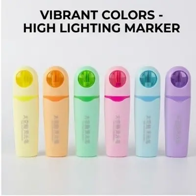 Picture of Space Capsule Pastel Highlighters (Model A-8154) - Set of 6 Ergonomic Cute Marker Pens for School & Office