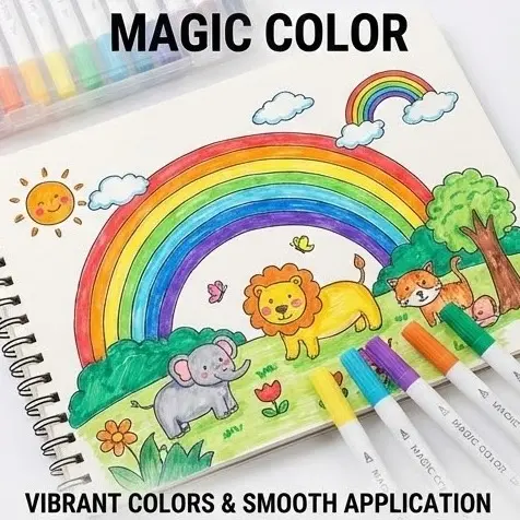 Picture of Magic Color Changing Marker Pens (12 Pcs Set) - 10 Colors + 2 Magic White Pens for Secret Messages & Art Magic Art Markers - Color Changing & Secret Message Pens for Kids