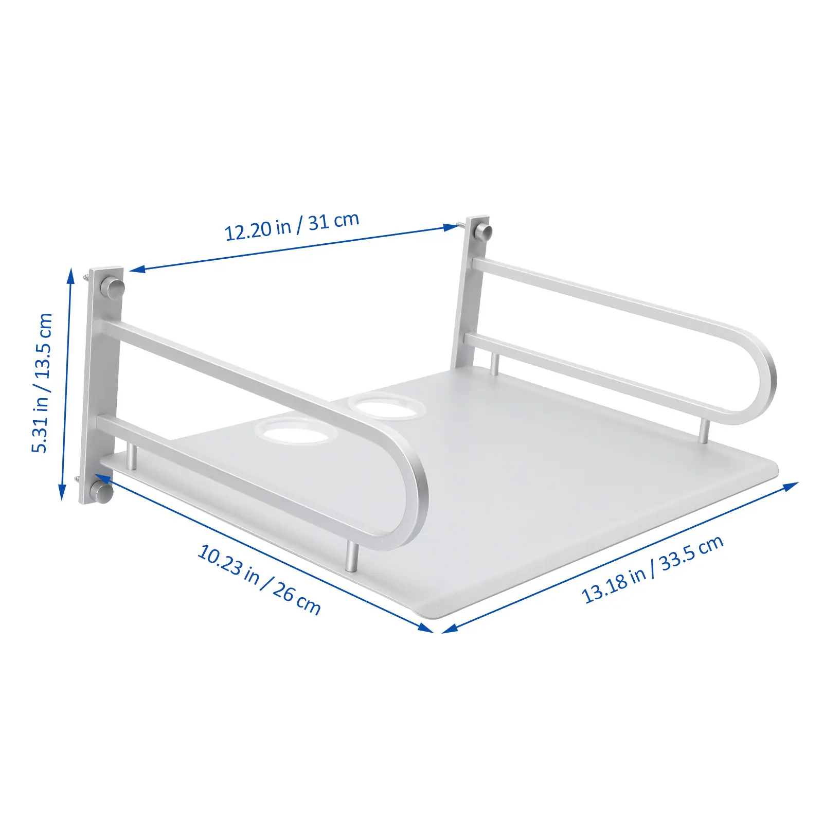 Picture of Stainless Steel Wall-Mounted Router Shelf No Dril WiFi Storage Organizer Home Bathroom Kitchen Shelf
