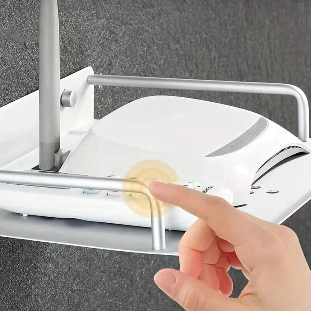 Picture of Stainless Steel Wall-Mounted Router Shelf No Dril WiFi Storage Organizer Home Bathroom Kitchen Shelf