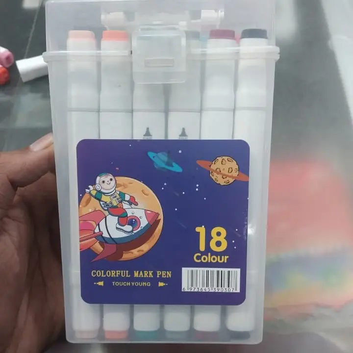 Picture of Touch Young 18 Colors Art Markers - Alcohol Based Dual Tip Sketch Pens for Students & Artists Best Budget Art Markers - Touch Young 18 Pcs Twin Tip Set