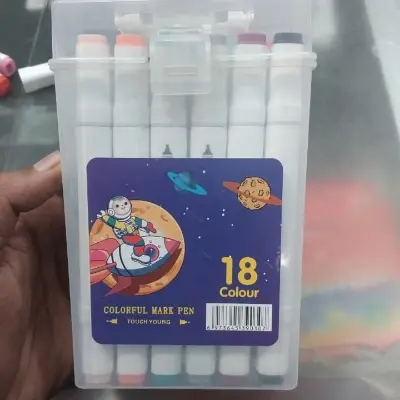 Picture of Touch Young 18 Colors Art Markers - Alcohol Based Dual Tip Sketch Pens for Students & Artists Best Budget Art Markers - Touch Young 18 Pcs Twin Tip Set