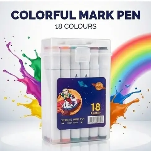 Picture of Touch Young 18 Colors Art Markers - Alcohol Based Dual Tip Sketch Pens for Students & Artists Best Budget Art Markers - Touch Young 18 Pcs Twin Tip Set