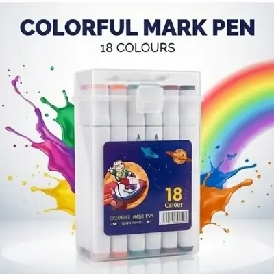 Picture of Touch Young 18 Colors Art Markers - Alcohol Based Dual Tip Sketch Pens for Students & Artists Best Budget Art Markers - Touch Young 18 Pcs Twin Tip Set