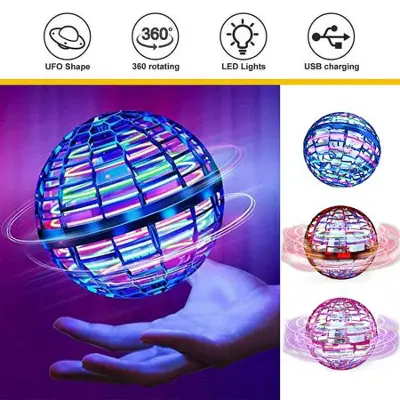 Picture of Magic Flying Ball Toy with RGB Lights - Hand Controlled Boomerang Spinner Mini Drone for Kids & Adults
