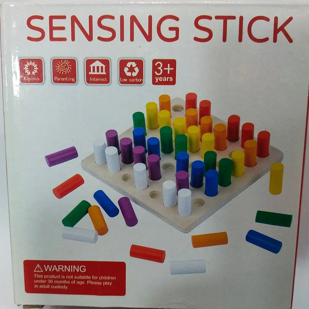 Picture of Seven Moon Educational Colour Cognition Sorting & Stacking Wooden Peg Board Block Toys for 3+ Children ,Montessori Sensory Training Equipment Wooden Children's Early Education Home Kindergarten