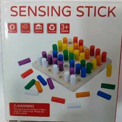 Picture of Seven Moon Educational Colour Cognition Sorting & Stacking Wooden Peg Board Block Toys for 3+ Children ,Montessori Sensory Training Equipment Wooden Children's Early Education Home Kindergarten