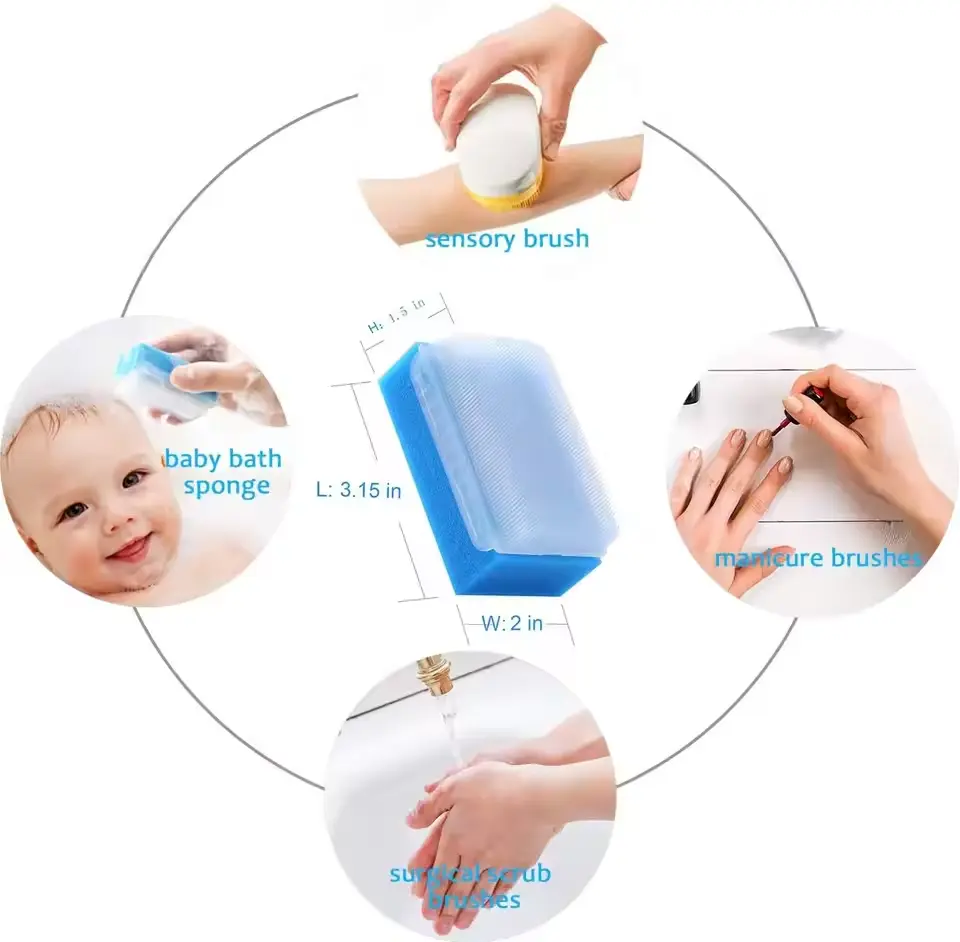 Picture of Children Kid Body Cleaning Bath Brush Soft Sponge,silicon,Scrub Brush Sterile Deep Cleaning Scrub Brush,Sensory Brush for Autism and Tactile Sensory Stimulation