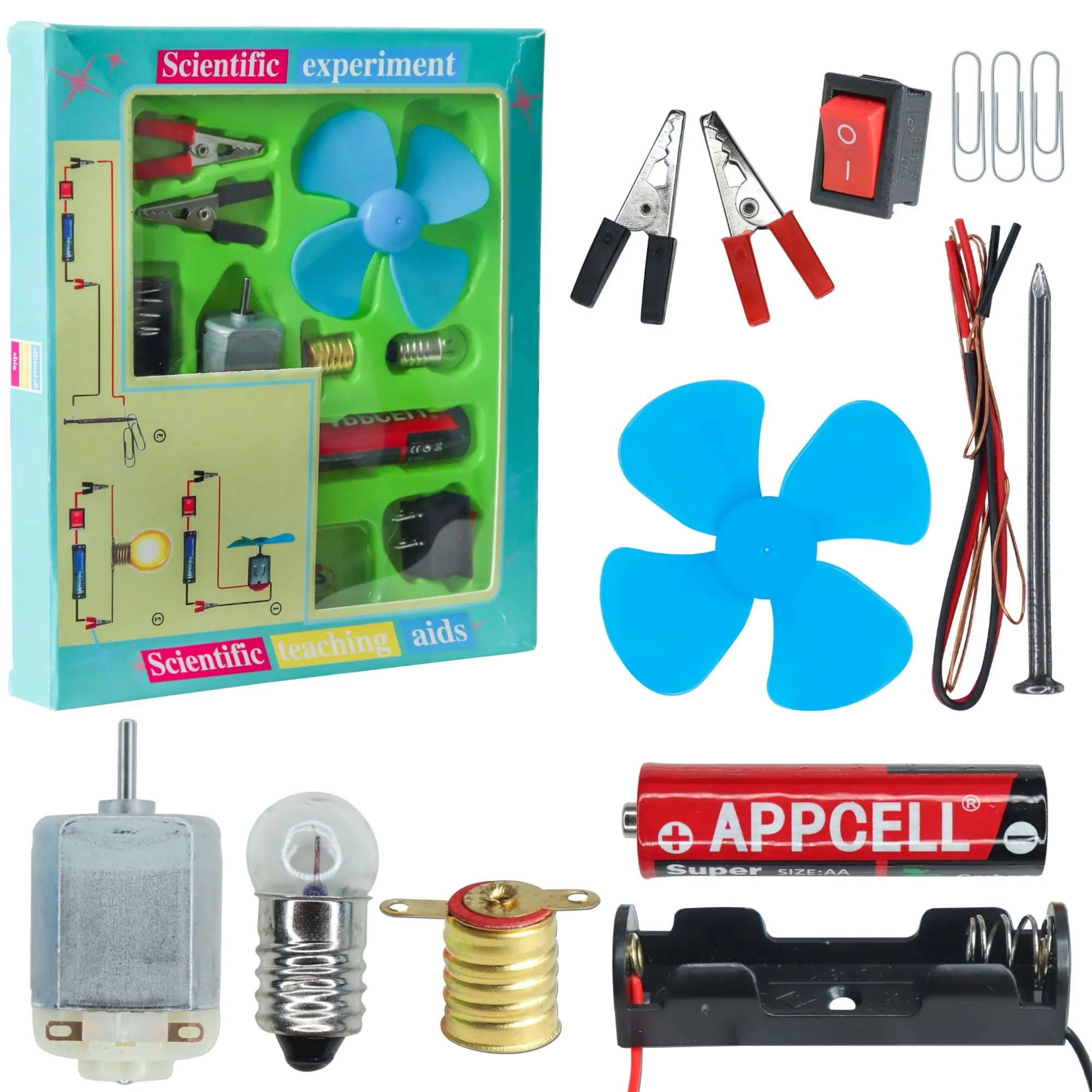 Picture of Scientific Experiment Kit – Scientific Kit for Kids, STEM Kit, Electric Circuit Kit for Students with Motor Fan Toy, DIY Science Kit for Students, Science Experiment Kit