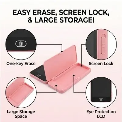 Picture of Smart LCD Drawing Pencil Case - 2-in-1 Digital Writing Tablet & Stationery Storage Box for Kids  LCD Writing Pencil Case - Smart Stationery Box  Digital Slate Pencil Box - Eco-friendly Drawing Case for School